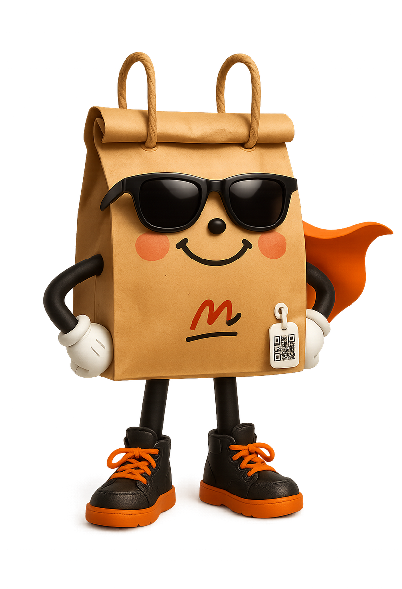 Maggi, the MagPRINT paper takeout bag mascot